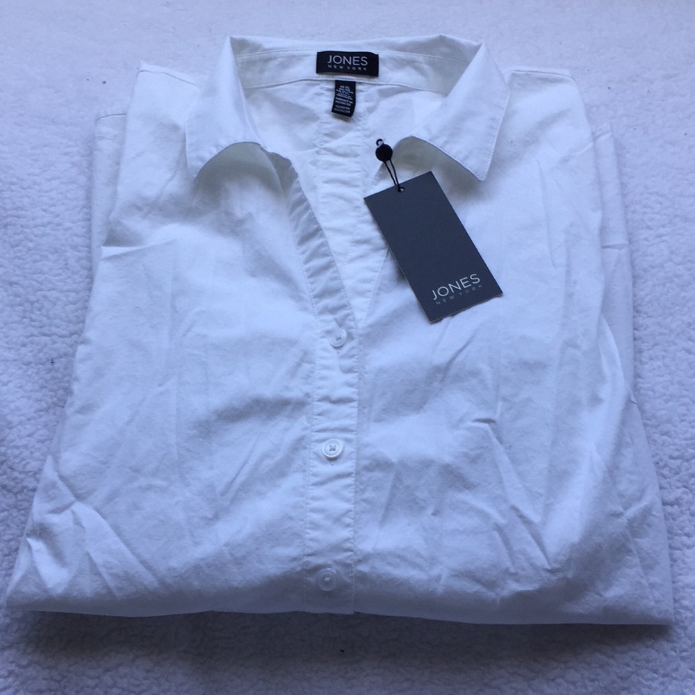 Jones NY white button down blouse